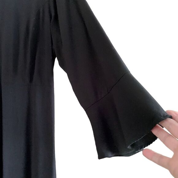 Old Navy Black Long Sleeve Fit & Flare Midi Dress Size XL - Picture 6 of 12